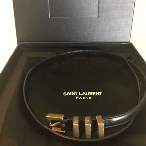 Saint Laurent Classic 3 Passants Leather Belt